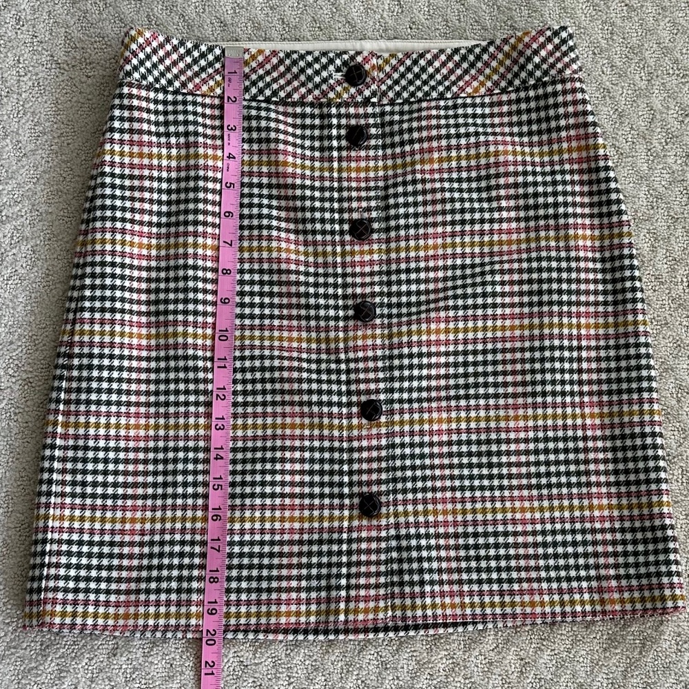 Talbots Wool Blend Houndstooth Button-Front Skirt 10P Casual Academia Office NWT - Picture 10 of 11